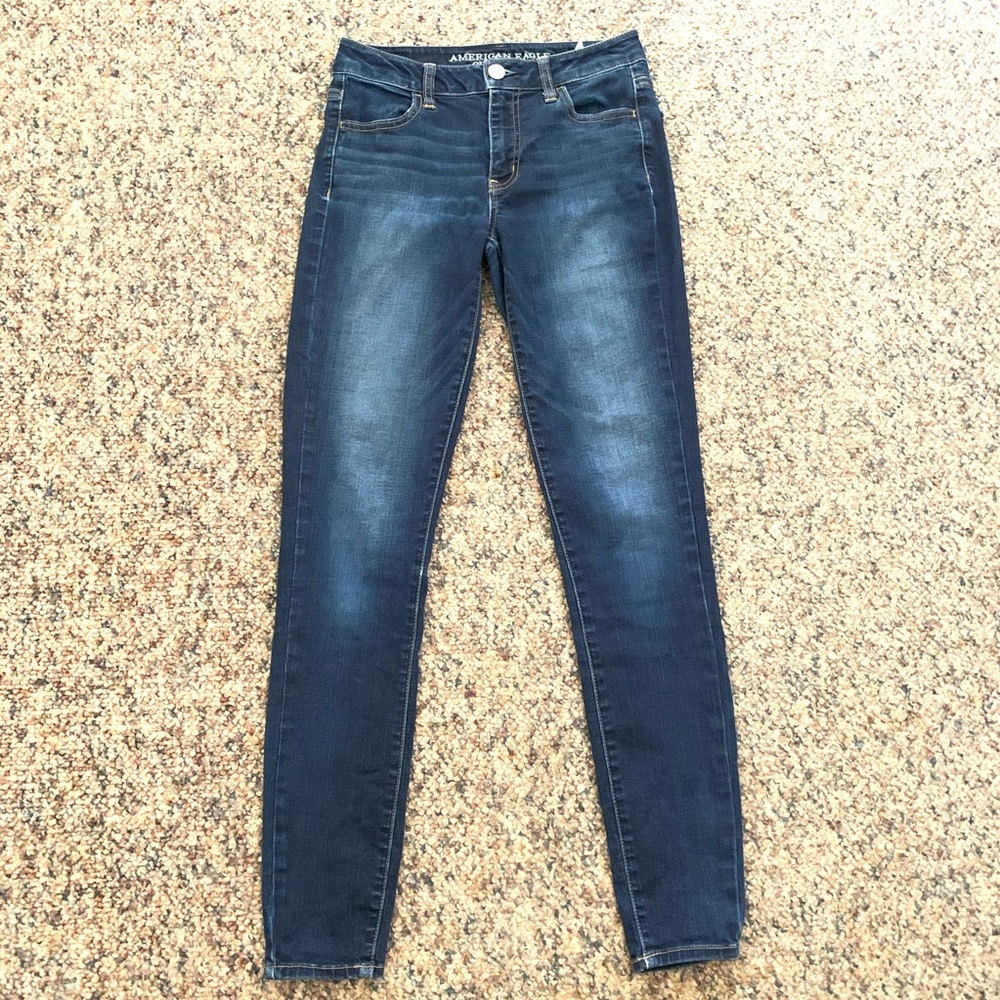 Ae high rise jeggings dark wash jeans